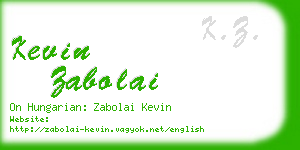kevin zabolai business card